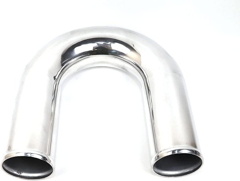 TenKeAuto Universal 3 inch Outside Diameter Aluminum Pipe Polished Tube (3" 180 Degree) - Image 1
